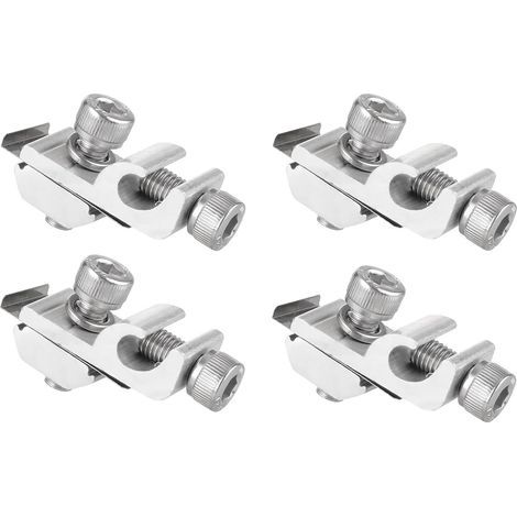 Pack de 4 pinces de mise à la terre de panneaux solaires, Standard de la lug de mise à la terre de panneaux solaires, Supports de montage de panneaux solaires, Fixations de panneaux solaires (1/5)