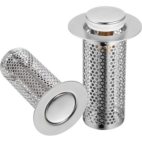 2pièces Bouchon Évier Cuisine Salle De Bain Crépine Filtre Lavabo (1/5)