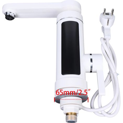 Robinet de chauffage électrique, température réglable, affichage LED, BLANC (1/2)