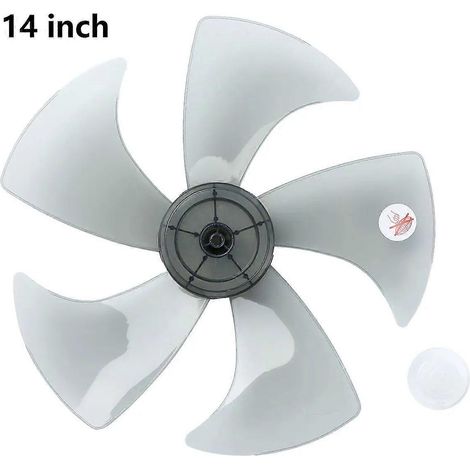 Ventilateur à cinq pales en plastique de 14 pouces avec capuchon à écrou, convenant aux ventilateurs sur pied et aux ventilateurs de table. (1/5)