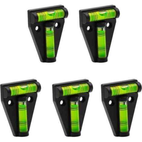 5-teiliges Mini-Wasserwaagen-Set, kleine, unzerbrechliche Wasserwaage, T-förmige Wasserwaage, robust, wendbar, für Wohnmobile, Möbel (Schwarz)