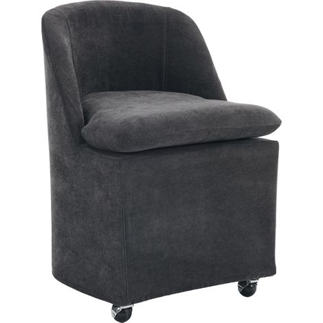 CHICFURN Sedie da pranzo girevoli 53,5 x 53 x 78,5 cm in ciniglia grigia, set da 2 (1/5)