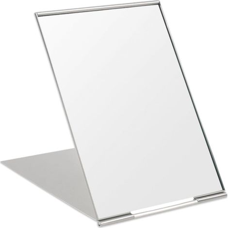 Miroir - 15 x 10 cm - Verre HD Sans Déformation - Support Pliable Intégré - Aluminium Anticorrosion - Portable Voyage Bureau Maison - 1 Pièce (1/5)