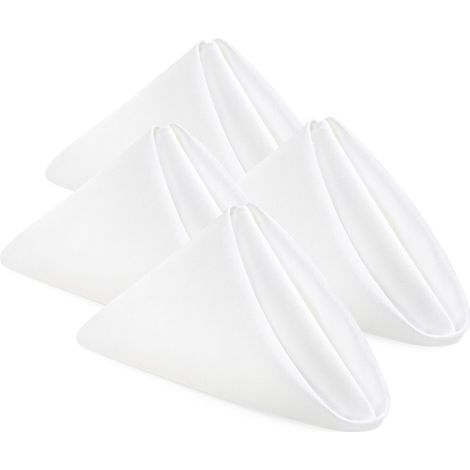 Serviettes en Tissu - Lot de 24 Serviettes de Table en Tissu réutilisables, Douces et Confortables - idéales pour Les événements, Polyester (Blanc, 43x43 cm) (1/5)