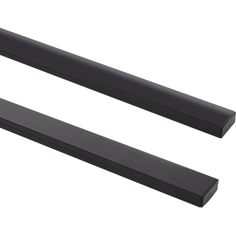 Aluminiumprofil Aufbau für LED Streifen bis 20 mm mit durchgehender Abdeckung Schwarz 2 m Schwarz transluzent (1/3)