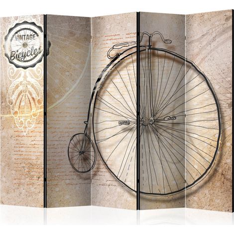 Paravent 5 Volets "Vintage Bicycles Sepia" 172x225cm (1/2)