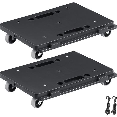 VEVOR Chariot de Demenagement 2PCS Deplace Meubles Capacite de Charge 227 kg Chacun avec 4 Roues Robustes Plateau Roulant de Manutention Demenageur Portable a Verrouillage pour Meubles Lourds, Noir