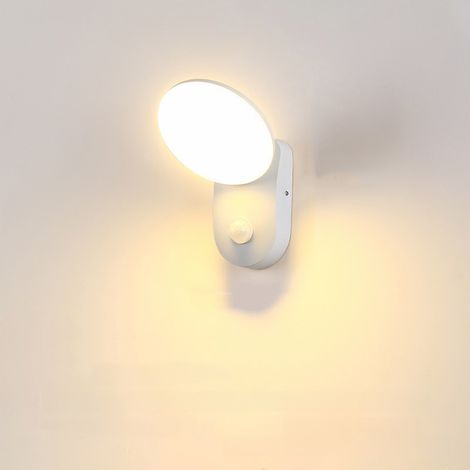 Applique murale d'extérieur 12WLED avec détecteur de mouvement, angle d'éclairage réglable à 350°, étanchéité IP65, lumière chaude 3000K (blanc) (1/5)