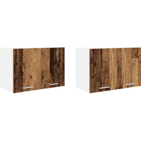 Mueble colgante con puerta 2 pcs Madera Vieja y 60 x 31 x 40 cm vidaXL