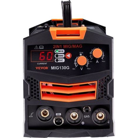 Poste à souder MIG synergique portable - 130 A - MIG sans gaz - MIG au gaz - Technologie onduleur IGBT (1/5)