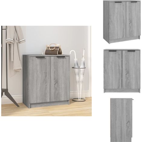 Schuhschrank Grau Sonoma 59x35x70 cm Holzwerkstoff - Schuhschrank - Holzwerkstoff Möbel - Garderobe - Einbauschrank - Regal (1/5)