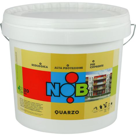 Pittura quarzo acrilica idrorepellente ecologica esterni coprente bianco nob formato 20 kg - confezione 1
