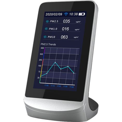 Graffiti WIFI Moniteur polyvalent de qualité de l'air Dioxyde de carbone Poussière PM2.5 Formaldéhyde TVOC (1/4)