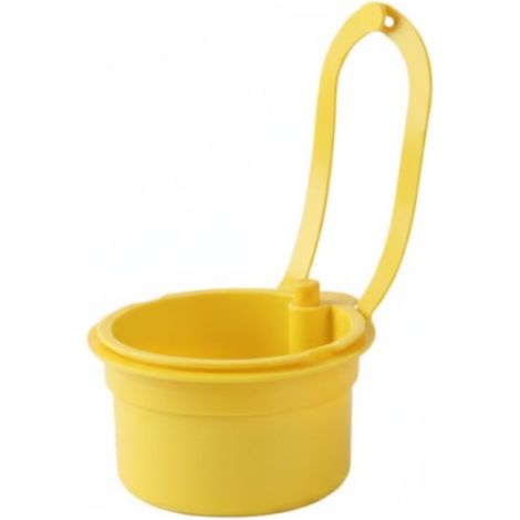 Panier d'évier suspendu de cuisine, filtre à pression automatique pour le nettoyage des résidus, jaune, 12 cm (1/5)