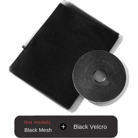 Mosquitera autoadhesiva multiusos, negra, 1,5 x 2 m (1/2)