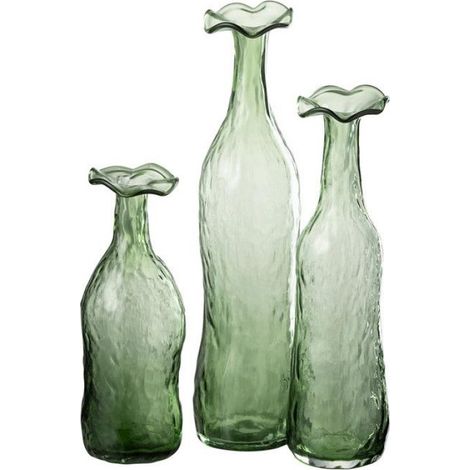 Vase Design en Verre "Eclosion" 27cm Vert (1/2)