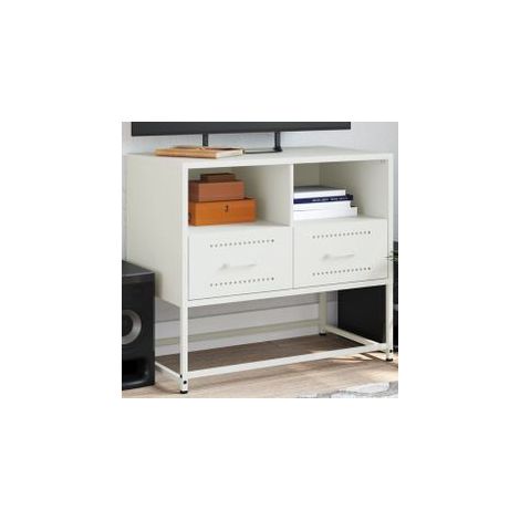 Meuble TV blanc 68x39x60,5 acier (1/5)