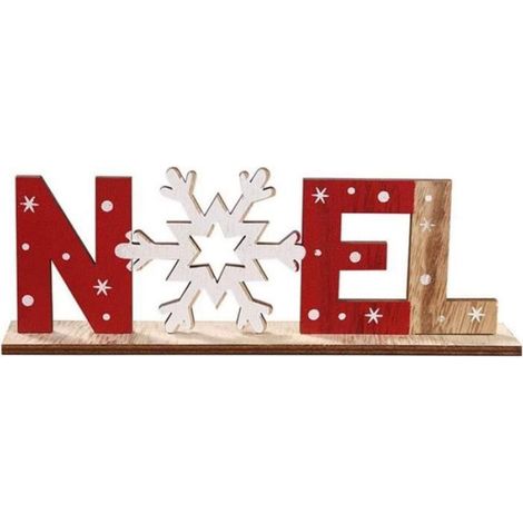 Ornements - Lettres en Bois - Flocon de Neige - 23x4x7cm - Décoration de Noël (1/3)