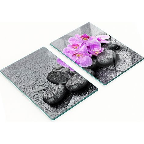 Pannelli decorativi multifunzionali in vetro con pietre a forma di orchidea, 2x40x52 cm (1/5)