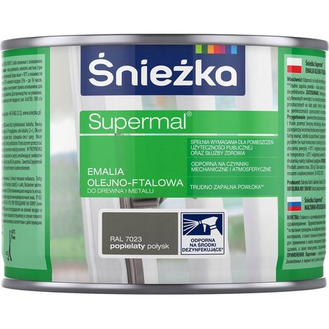 Śnieżka Supermal Öl-Phthalsäure-Emaille Holz Metall Esche Glanz 0,2L