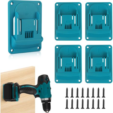 Lot de 5 supports muraux pour outils électriques 18 V - Porte-outils avec 20 vis - Support de perceuse pour outils électriques - Pour atelier, garage, 14,4/18 V (1/5)