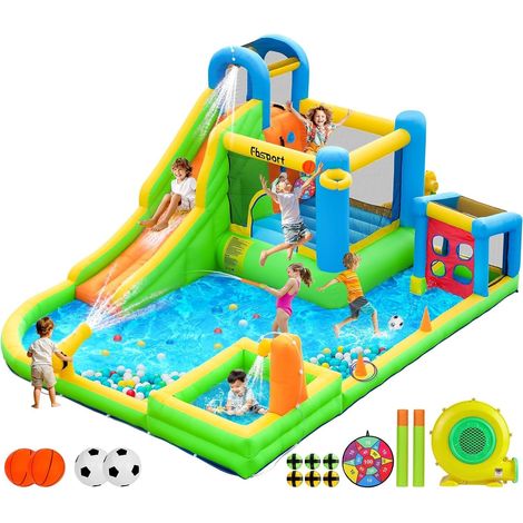 Inflatable Castle Outdoor Child with Blower Inflatable Playground Adult Large Inflatable Castle Pool Holiday/Birthday Gift for Children (1/5)