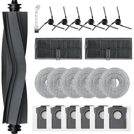 22 accessoires pour Dreame L10s Ultra Gen 3/X40 Ultra/L40 Ultra/X40 Ultra Complete/X40 Master/L50 Ultra AE/Mova P50 Pro Ultra,Brosse Principale/Latérales Sacs à Poussière Tampons de Nettoyage Filtre