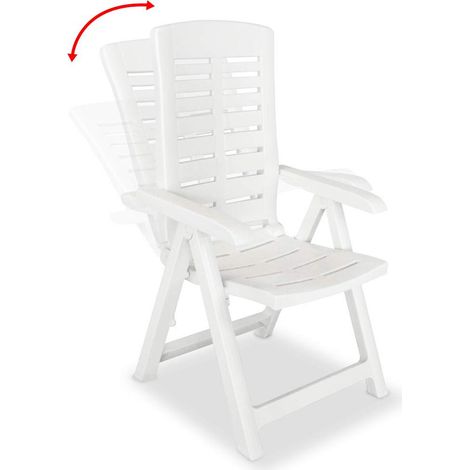 Maison Exclusive - Chaises pliantes inclinables, lot de 4, en plastique blanc (1/5)
