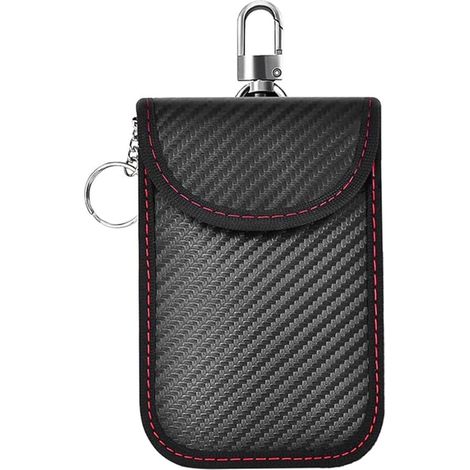 Etui Anti RFID Signal Pochette Sac,Pochettes Anti-Signaux pour Clés de Voiture,Etui Anti-RFID pour Clés de Voiture,Protection Antivol pour Clé Voiture en Fibre de Carbone (1/5)
