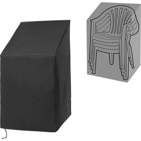 Housse Chaise Jardin Imperméable pour Extérieur Protection Mobilier Empilable Ajustable Anti-UV Pluie Poussière Durable (1/5)