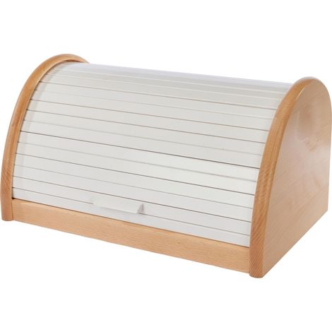 Zeller 20460 - Cassetta per Il Pane in Legno di faggio, 39 x 25 x 21 cm, Colore: Bianco (1/3)