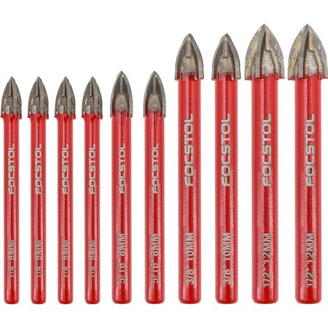 Fliesenbohrer Set 10 Stück 6mm4 8mm2 10mm2 12mm2 Rundschaft (1/5)