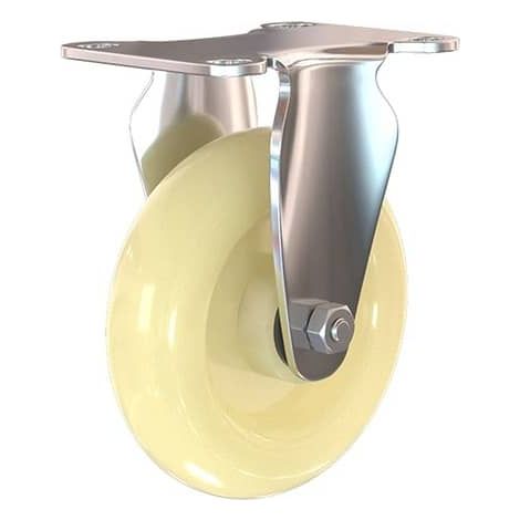 Rueda fija industrial de poliuretano sin freno 75 mm Beige (1/4)