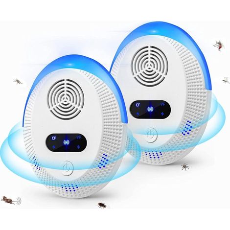 Répulsif Ultrason Anti Moustique, Anti Mouche, Prise Anti Moustique, Electrique Appareil Répulsif Insectes Interieur - Fourmis, Souris, Rats, Araignées, Cafards - 2Pack (1/5)