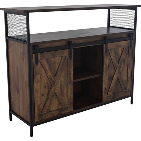 Credenza con ante scorrevoli stile fienile - Mobiletto rustico