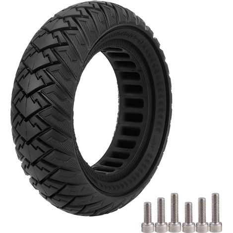 Pneu plein tout-terrain 10 pouces 10x3, 255×80, antidérapant et à roulage à plat, 80/65-6, sans air, pneu intérieur en nid d'abeille. (1/5)