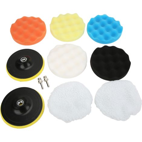 Ensemble de bonnets et tampons de polissage en éponge pour le lavage, le cirage et le dépoussiérage des polisseuses pneumatiques et électriques de 5 à 6 pouces (1/5)