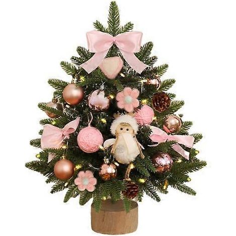 Mini sapin de Noël lumineux de 45 cm, sapin artificiel de table, fonctionne à piles, petit formatrose (1/5)