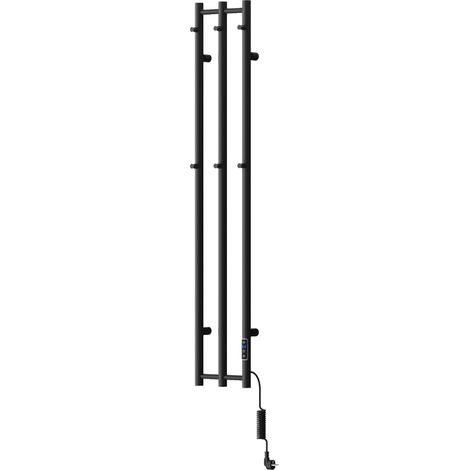Mexen Pino termoconvettore elettrico con ganci per asciugamani 1405 x 242 mm, 200 W, nero - W301-1405-242-00-70 (1/3)