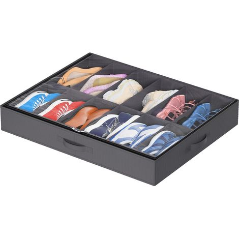Sacs de Rangement Chaussures mit transparentem Fenster, Boite Rangement Sous Lit Biegable mit Poignées for Chaussures, Organisateur Chaussures (1/5)