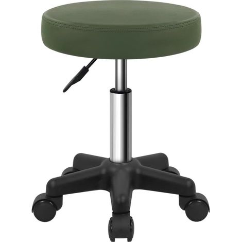 Tabouret Rond à roulettes réglable en Hauteur pour Salon Massage Maison Cuisine Vert (1/5)