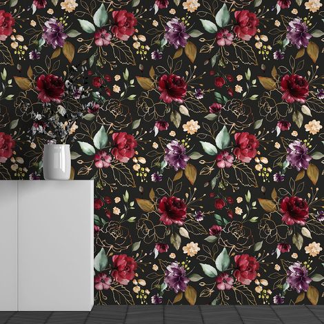 Papier peint panoramique - Motif Fleurs - 130 cm x 81 cm (1/3)