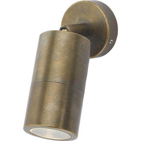 DAR ORTEGA - Spots Applique Murale Laiton Antique IP65, 1x GU10 (1/4)