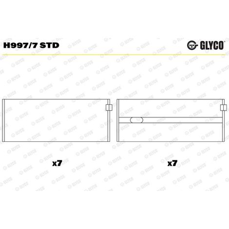 Coussinet de paliers de vilebrequin GLYCO H997/7 STD DAEWOO 102 033 50 02