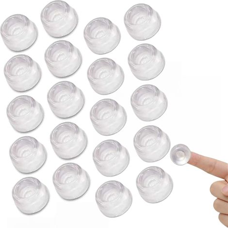 25PCS Clear Rubber Feet, Self Adhesive Flat Topped Silicone Bumper Pads for Chopping Boards, Furniture, Glass, Tables - Noise Reduction, Anti Slip, Scratch Protection, Soft No Trace Door Stopper (1/5)