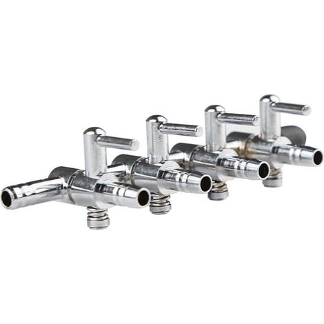 4 voies sortie contrôle de débit d'air vanne de distribution distributeur de cuivre chromé accessoires de pompe séparateur de réservoir de poissons pour aquarium, diamètre de tube de 5mm (1/5)