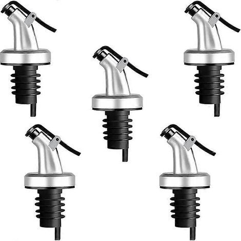 Lot de 5 becs verseurs avec capuchon de protection pour spiritueux, huiles et vinaigre. Doseur pour vos flacons. (1/5)