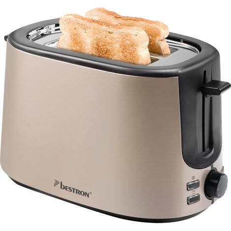 grille-pain, Toaster pour 2 tranches & avec 7 niveaux de brunissage, tiroir à miettes & support à petits pains, Satin Collection, 1000W, Couleur: Beige Clair (1/3)