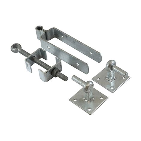 TIMCO Adjustable Gate Hinge Set With Hook On Plate Hot Dipped Galvanised - 300mm