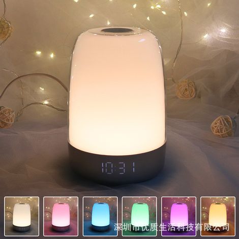 Touch-Nachtlicht mit Sonnenaufgangssimulation, 3-fach dimmbare, warmweiße RGB-Tischleuchte, modisch